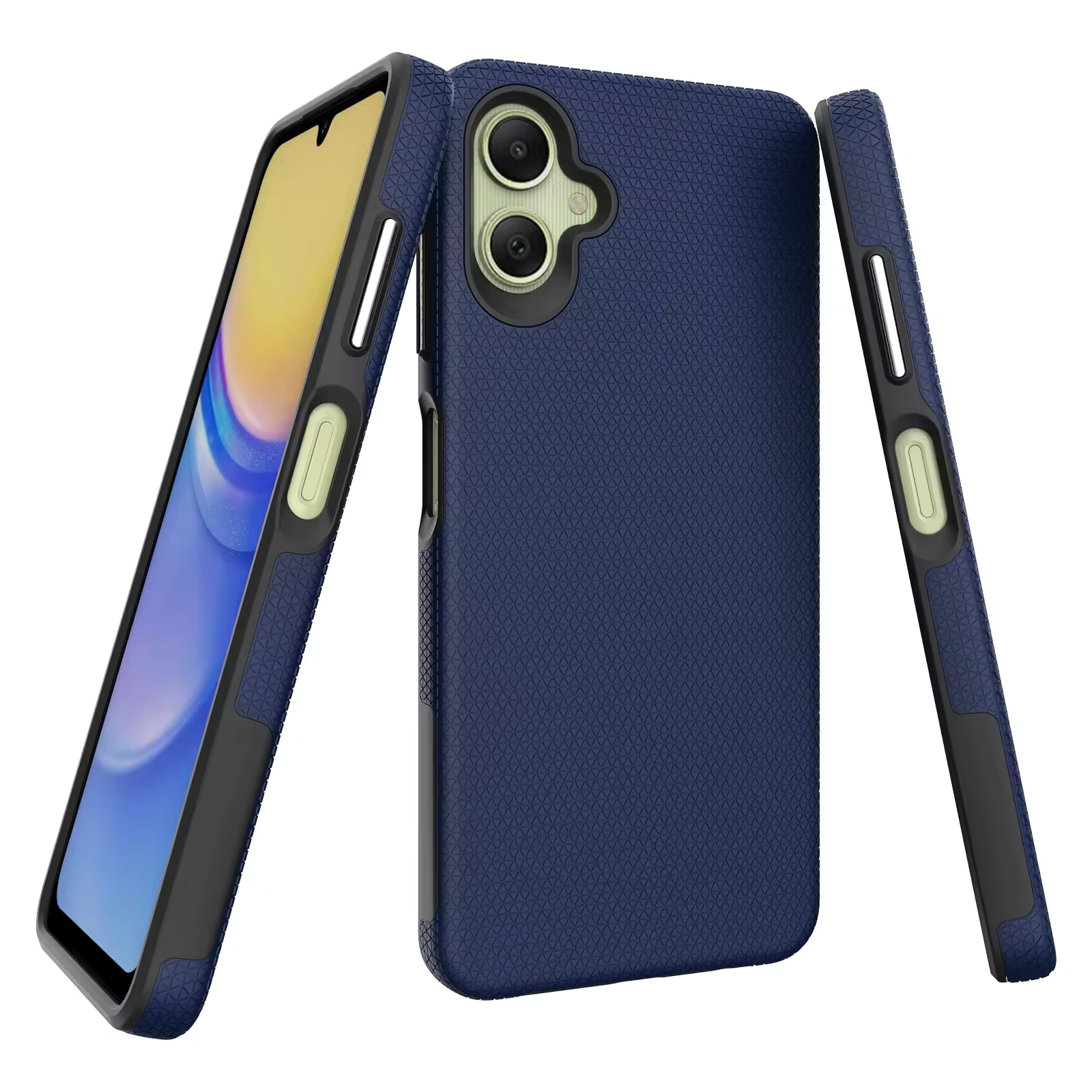Triangle Shockproof Case With Anti Slip Grains for Samsung Galaxy A05 – Navy Blue